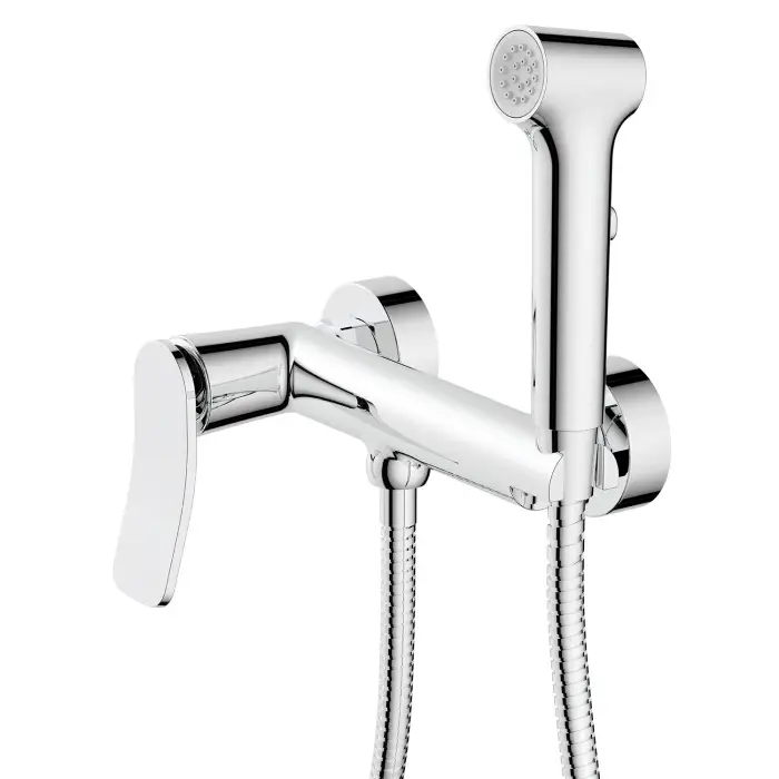 Гигиенический душ Azario Escaro со смесителем, керамический картридж, шланг 150 см, хром (AZ-K2574)