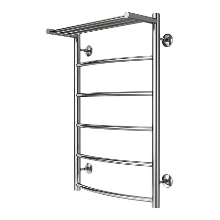 Полотенцесушитель водяной AZARIO VERONA 500/800 с полкой, 5 секций, нижнее/диагональное подключение, 1/2", хром (AZ04158P)