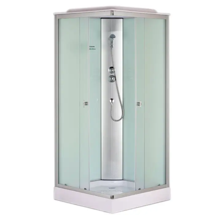 Душевая кабина Loranto 1000х1000х2150 белая, матовое стекло 4мм, поддон 13см, профиль сатин (CS-6411F, 100*100*215)