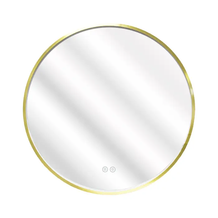 Зеркало с подсветкой в ванную Azario Димион 700х700х45 АZ-LED011025 цвет золотой матовый