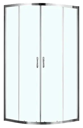 Душевое ограждение Azario MILTON 900х900х2000, БЕЗ ПОДДОНА, полукруглое, прозрачное стекло 6 мм, цвет профиля серебро (AZ-ND2142 900)