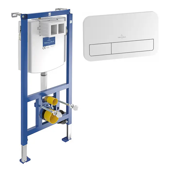 Сет: V&B Инсталляция для подвесного унитаза+ViConnect 300S Kлавиша смыва с 2 объемами, белый (92246100+92249068)