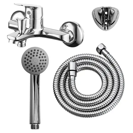 Смеситель для ванны и душа Azario с ручным душем, керамический картридж, хром (AZ-HU245906)