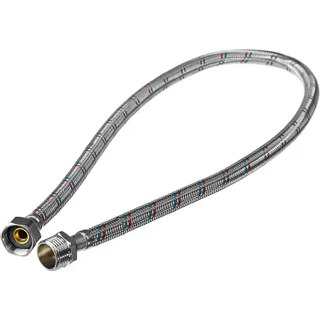 Гибкая подводка AZARIO для воды, 80 см., 1/2", вн. - нар. нержавеющая оплетка (AZ-0,8-FM)