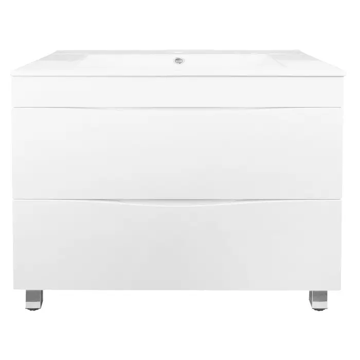 Комплект Тумба Loranto Santorini 80 810х460х810 напольная, с раковиной Leon, Белый Глянец (CS00086974)