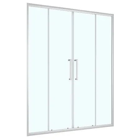 Душевая дверь Loranto 160x190 раздвижная, прозрачное стекло 6 мм, профиль сатин (CS-AB04S-160)