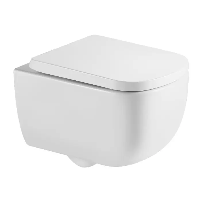 Унитаз подвесной Azario CAMPO 510х360х365 безободковый, система смыва скрытое "Торнадо", с быстросъемным сиденьем микролифт (AZ-1883WH)