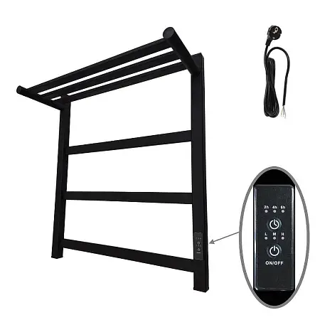 Полотенцесушитель электрический Маргроид Вид 81-10 60х55 профильный, цвет Черный матовый (М00066099)