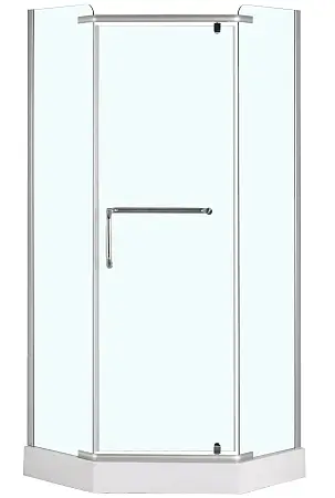 Душевое ограждение Loranto 100х100х200, с низким поддоном 13 см. 8 mm прозрачное закаленное стекло, металлический сифон (CS-816S B)