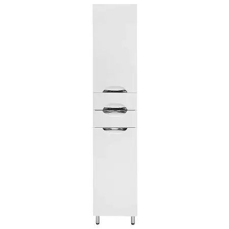 Пенал Loranto Стиль 40 с корзиной для белья, левосторонний, 400х1970х330, белый (CS00024797)