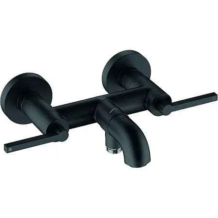 Смеситель для ванны Kludi Nova Fonte Puristic настенный, керамические кран-буксы, черный матовый (205403915)