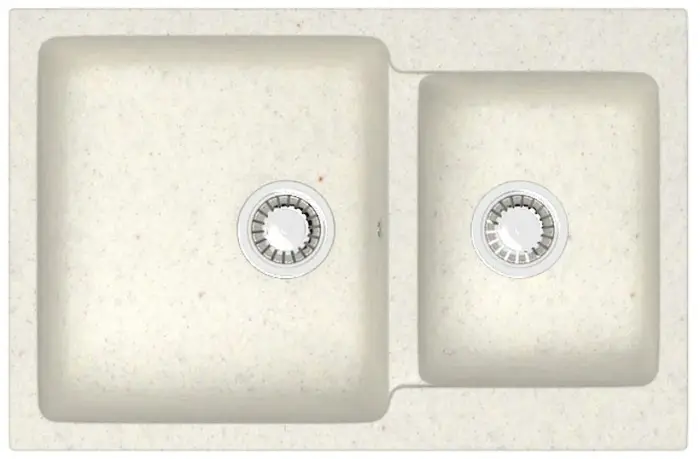 Кухонная мойка AZARIO Гранд 765х500х190 двойная, искусственный мрамор, цвет Хлопок (CS00079904)