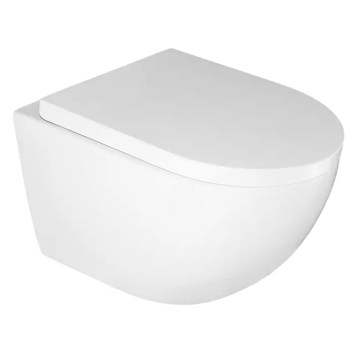 Унитаз подвесной Azario ORMI 490х360х365 безободковый, система смыва Торнадо, с быстросъемным сиденьем микролифт (AZ-0253VD)