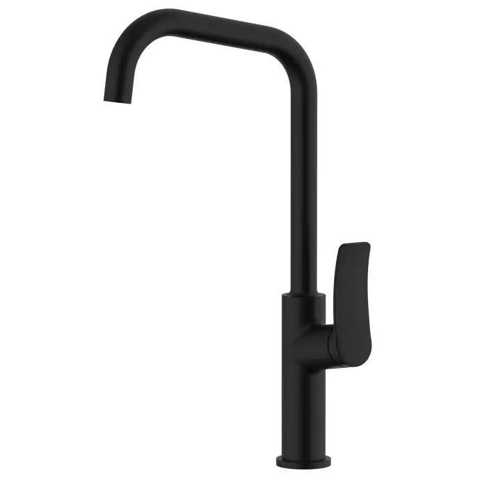 Смеситель для кухонной мойки Azario Абилити высокий излив, керамический картридж, черный матовый (AZ-VQR568073PA)