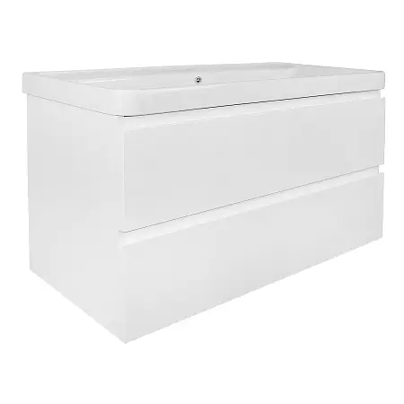 Комплект Тумба Azario Мила 100 1000х470х680 подвесная, с раковиной Monte 100, белый (CS00089921)