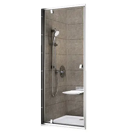 Душевая дверь Ravak Pivot PDOP1-80 распашная, стекло Transparent, профиль Сатин, ручка Хром (03G40U00Z1)