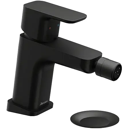 Смеситель для биде Ravak 10° Free black-TD F 055.20 с донным клапаном, керамический картридж, черный матовый (X070155)