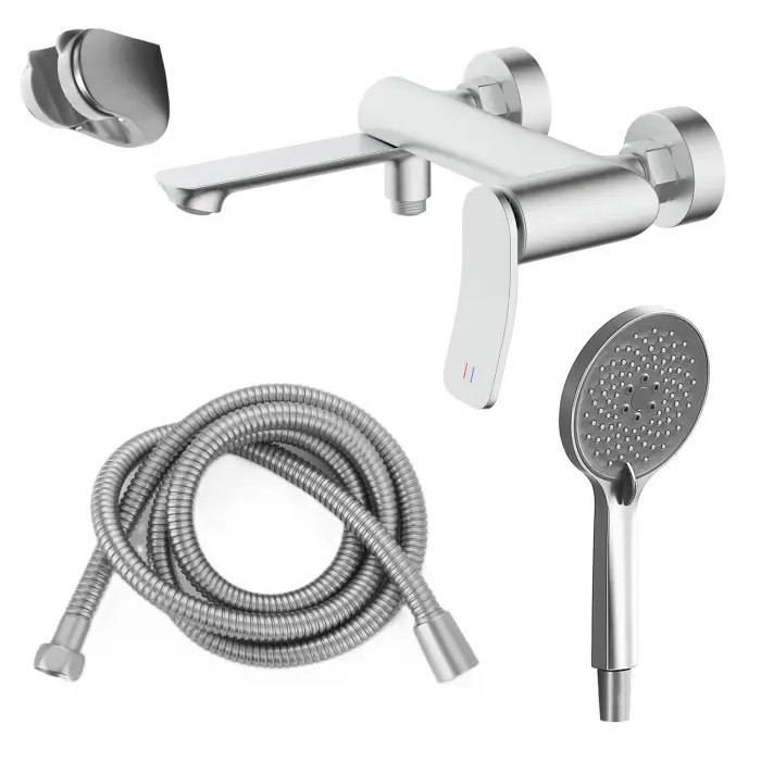 Смеситель для ванны Azario Escaro с ручным душем, керамический картридж, шланг 150 см, сатин (AZ-K3074BN)