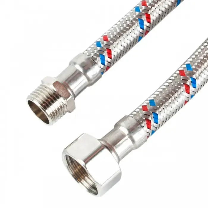 Гибкая подводка Tucai 50 см в стальной оплетке 3/8"-1/2" Ш/Г