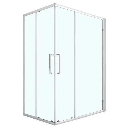 Душевое ограждение Loranto 120x80x190 раздвижная дверь, универсальная, прозрачное стекло 6 мм, профиль хром (CS-AB01C-128)