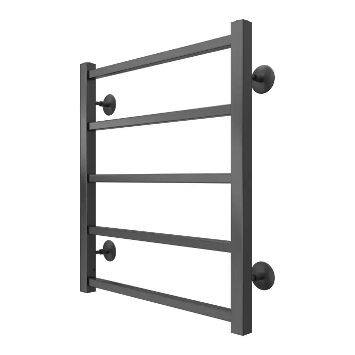 Полотенцесушитель водяной AZARIO ANCONA 500/600 квадрат, 5 секций, нижнее/диагональное подключение, 1/2", графит (AZ83878G)