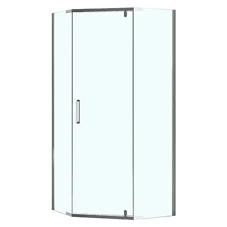 Душевое ограждение Loranto NEO 100x100x195 прозрачное закаленное стекло 8 мм, Easy clean, профиль серебро, без поддона (CS-22108-100)