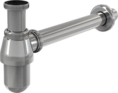 Сифон для раковины Alcadrain 32 мм, цельнометаллический, с накидной гайкой 5/4", хром (A431)