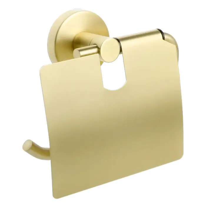 Держатель для туалетной бумаги Fixsen Comfort Gold с крышкой, золото сатин (FX-87010)