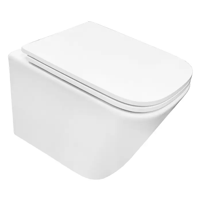 Унитаз подвесной Azario Армония 340х480х360 безободковый, система смыва "Скрытое Торнадо", с быстросъемным сиденьем "Микролифт" (AZ-2403)