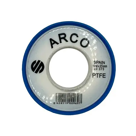 Лента ФУМ ARCO 25х0,075 тефлоновая, 12 метров, белый (05303)