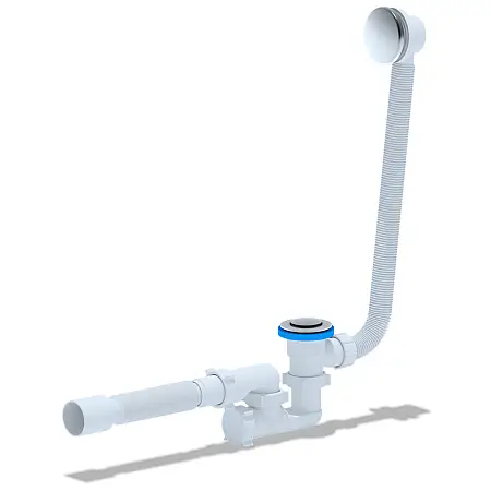 Слив-перелив АНИ Пласт для ванны, автомат, регулируемый клик-клак 1 1/2"х40 с гофрой 40/50 с сеткой (EC255S)