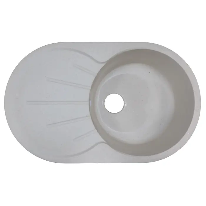 Кухонная мойка AZARIO Perla 730x450x190 искусственный мрамор, с "крылом", сифон в комплекте, цвет бежевый (CS00105238)