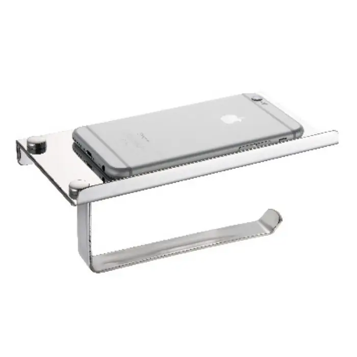 Держатель туалетной бумаги Fixsen Hotel с полкой для телефона, хром (FX-31011)