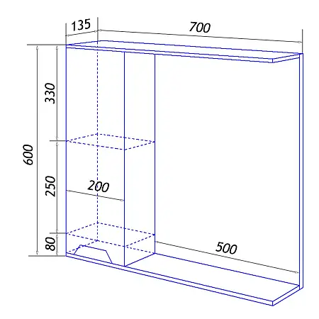 Зеркало Florena 70 лев схема